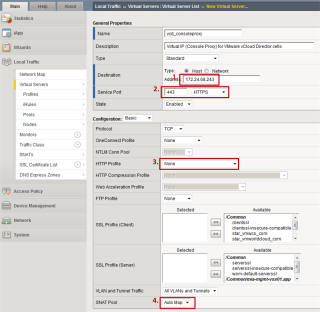 Figure 16: Virtual Server for Console Proxy - General Properties and Configuration 