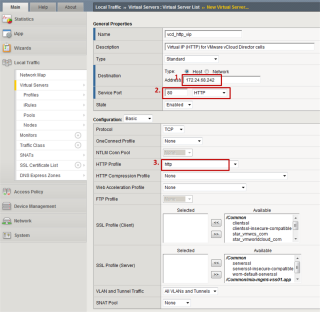 Figure 14: Virtual Server for HTTP - General Properties and Configuration 