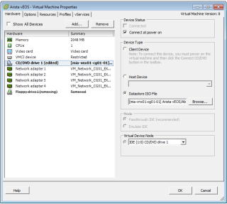 Figure 12: Mount the Aboot-veos-2.0.8.iso bootloader file 