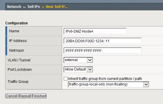 Figure 3: Use an IPv4-style subnet mask for the IPv6 address instead of the typical prefix length 