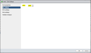 Figure 7: Changing MTU settings of a VMkernel port 