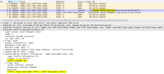 Figure 5: Router Announcement packet in Wireshark 
