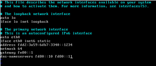 Figure 4: Configure static IPv6 address in Ubuntu via <em>/etc/network/interfaces</em> 