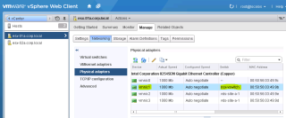 Figure 13: NSX vSwitch for ESXi visible in vSphere Web Client 