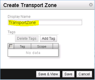 Figure 9: Create Transport Zone 