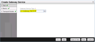 Figure 27: Create Gateway Service - Step 1 