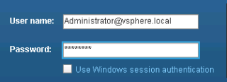 Figure 2: Login to vCSA with the SSO administrator credentials 