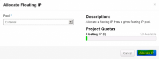 Figure 13: Associate a floating IP in OpenStack - Step 3 