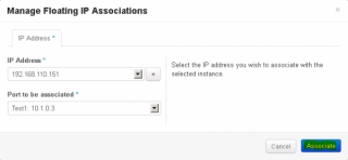 Figure 14: Associate a floating IP in OpenStack - Step 4 