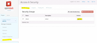 Figure 16: Edit Security Groups in OpenStack - Step 1 