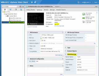 Figure 5: Information provided by the vSphere Web Client OpenStack plugin 