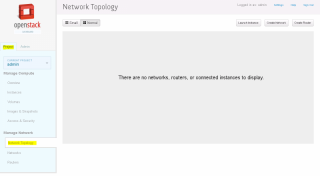 Figure 4: Tenant View - Initially empty network topology 