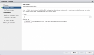 Figure 6: OVA Import of VOVA - Step 1 