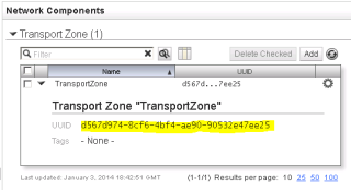 Figure 5: UUID of the NSX Transport Zone 