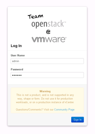 Figure 1: Login to OpenStack Horizon 