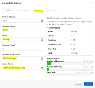 Figure 26: Launch Instance - Step 1 