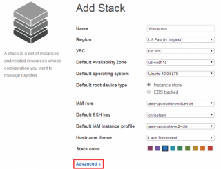 Figure 5: Add Stack - Step 1 