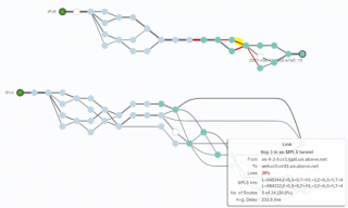 Figure 16: High Delay and Loss via IPv6 on a segment within an MPLS tunnel 