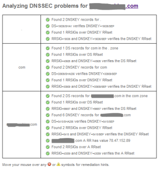 Figure 10: Verify the DNSSEC status of the domain 