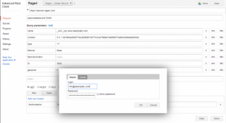 Figure 15: Use a REST client to create the TLSA entry 