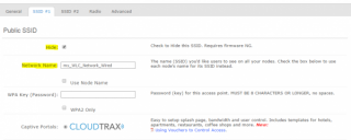 Figure 5: CloudTrax Public SSID settings 