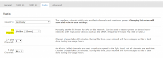 Figure 7: CloudTrax Radio settings 