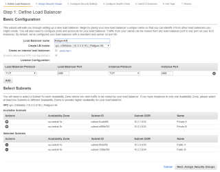 Figure 16: Define an Elastic Load Balancer - Step 1 