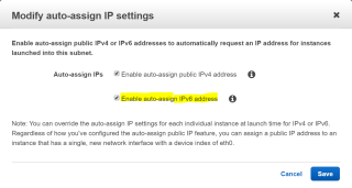 Figure 7: Enable auto-assign IPv6 address
