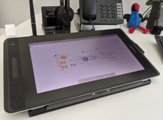 Figure 3: Huion Kamvas Pro 12 Drawing Monitor with pre-made diagrams and free-hand drawings. 