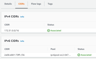 Figure 8: Resulting IPv6 pool within a VPC. 