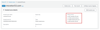 Figure 10: Lookup the new nameserver values to be placed into the registration services. 