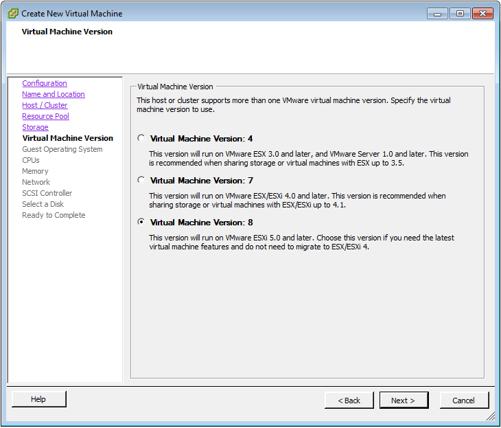 Figure 2: Virtual Machine Version