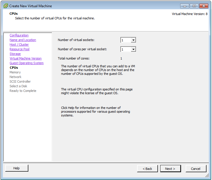 Figure 4: CPU settings