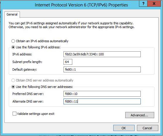 how to set ipv6 address manually